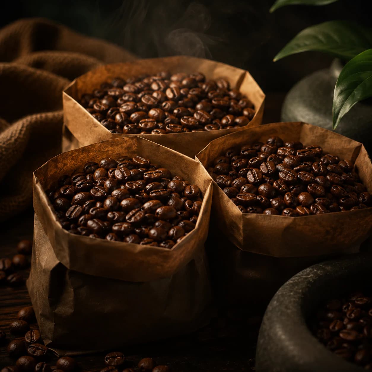 Rich coffee beans